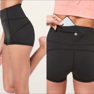 Black Lululemon In Movement Shorts